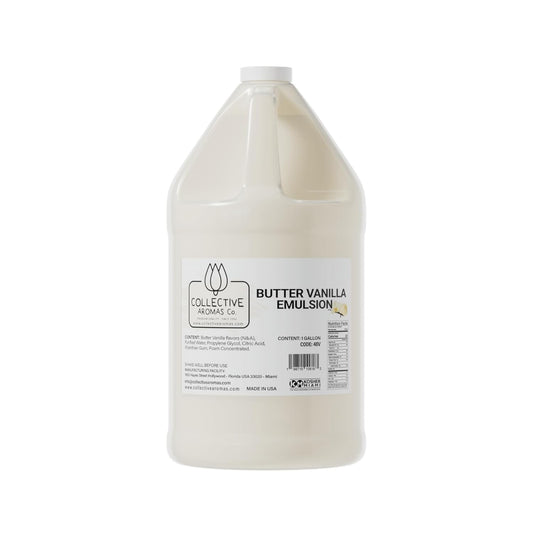 Butter Vanilla Emulsion for Baking - Natural Flavoring Blend for Cookies, Cakes, Ice Cream, Smoothies, Beverages &amp; More - 1 Gallon Kosher, Pure Butter Vanilla Emulsion by Collective Aromas Co.