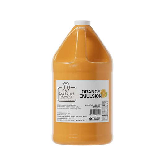 Orange Emulsion for Baking - Natural Flavoring Blend for Cookies, Cakes, Ice Cream, Smoothies, Beverages & More - 1 Gallon Kosher, Pure Orange Emulsion by Collective Aromas Co.